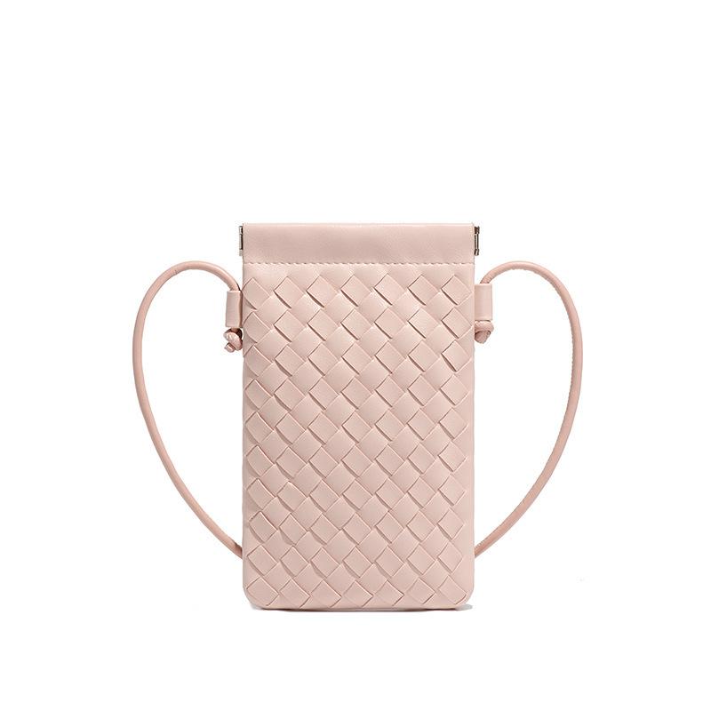 Borsa a Spalla Retro per Cellulare Intrecciata a Mano Moda Stile Casual Pochette da Donna