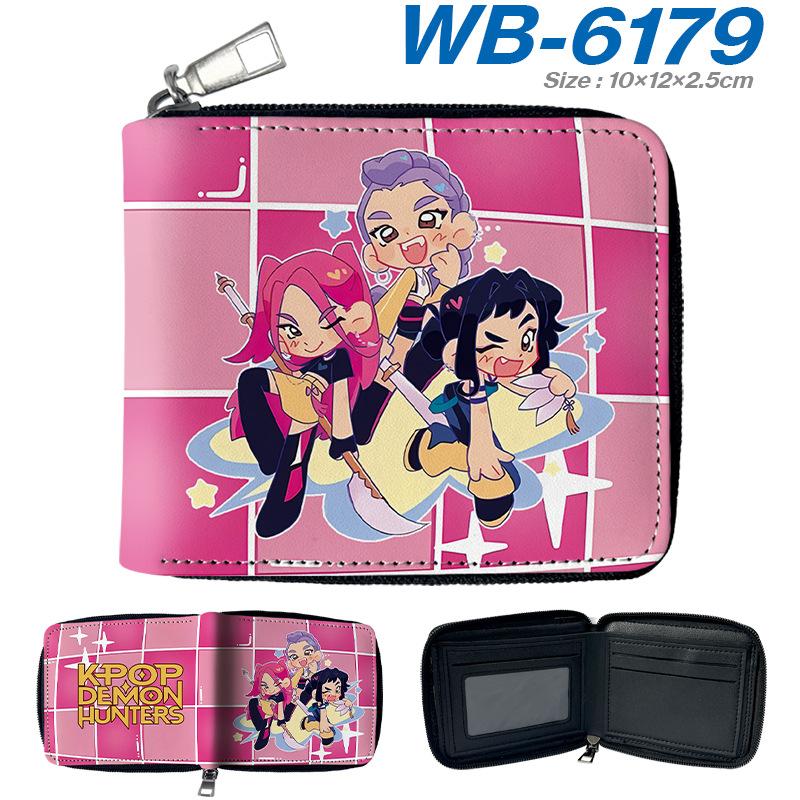 K-Pop Demon Hunters Short PU Zip Wallet Anime Card Holder Mini Coin Purse Black 1pcs
