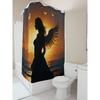 Angel Silhouette At Sunset Waterproof Shower Curtain