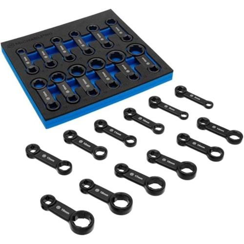 MichaelPro 12-Piece Box End Torque Adapter Extension Set, Non-Slip Bite Grip, 3/8 Metric Torque Adapter, 2-Inch Extension for Torque In Hard-to-Reach
