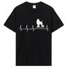 Heartbeat Poodle T-shirt Funny Tshirt Dog Lover Funny Pure Cotton Short Sleeve Tees O-Neck T Shirt Oversize Clothing