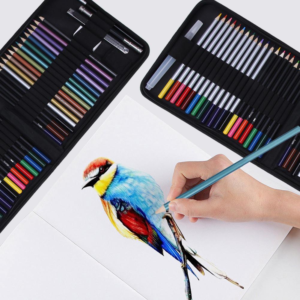 44Pcs Colorful Color Pencil Set School Stationery Art Supplies with 1Pc Portable Zipper Bag
