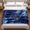 Dallas Cowboys Printed Flannel Blanket Custom Name Text Soft Warm Throw For Bedroom Holiday Gift