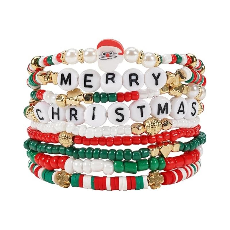 JYL TS Bracelet Christmas Stackable  Festive Elements Invites Holiday Blessings