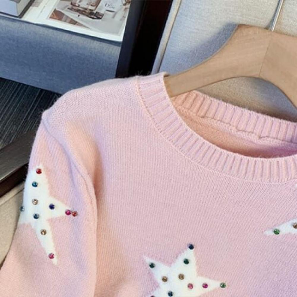 Navava Nk2587 Star Bead Long Sleeve Knit