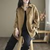 Coat for Women Cotton Oversize Shirt Jacket Solid Color Button Loose Casual Tops Casual Blouse Jacket