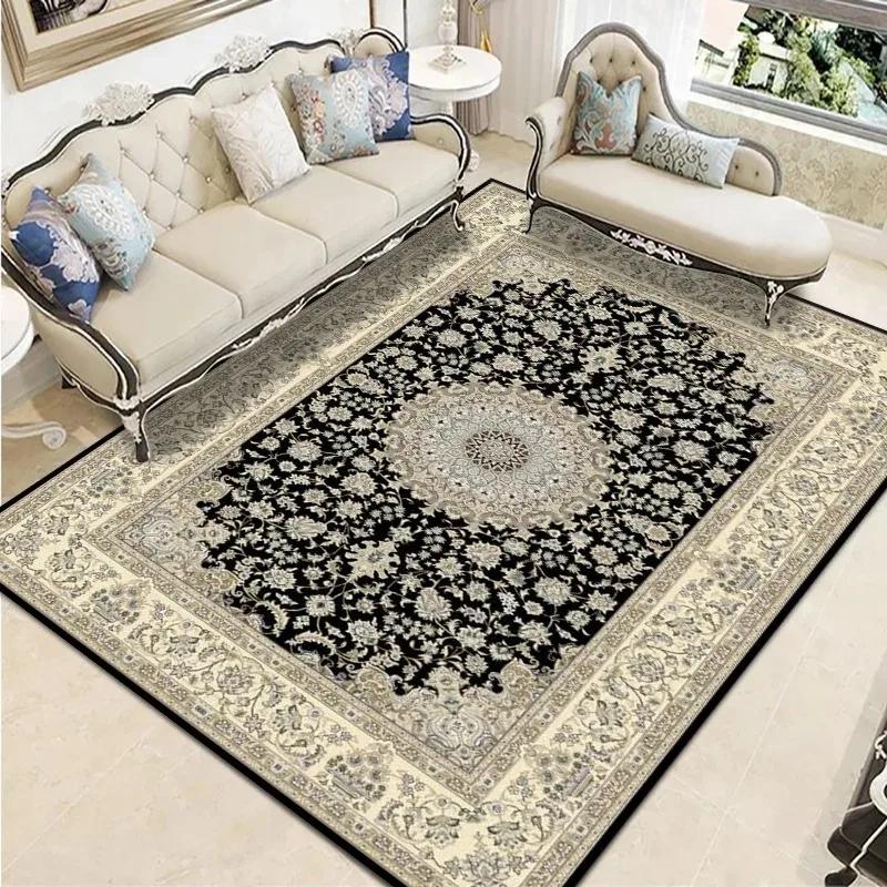 Bohemian Vintage Carpet Large Area Living Room Sofa Mat Bedroom Office Muslim Prayer Non-slip Machine Washable Rug Home Decor