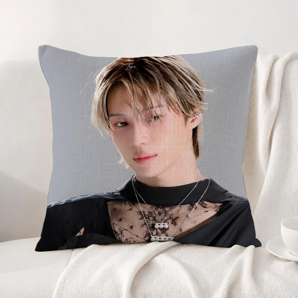 Kpop Taemin Cushion Cover Natural Linen Pillowcase Set AllinOne Decor Cushion Cover for Sofa Bedroom Chair