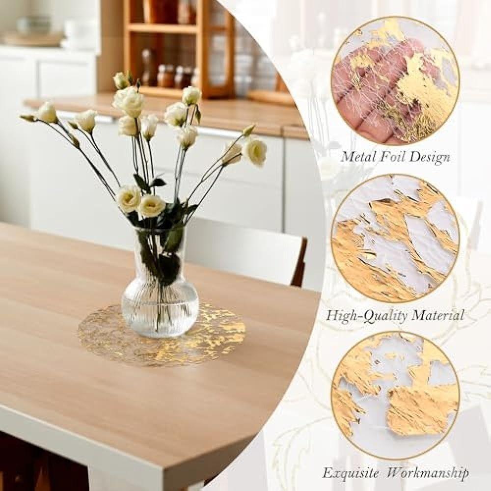 10pcs 13 Inch Gold Thin Mesh Place Mats Disposable Table Mats Gold Placemats  Valentine