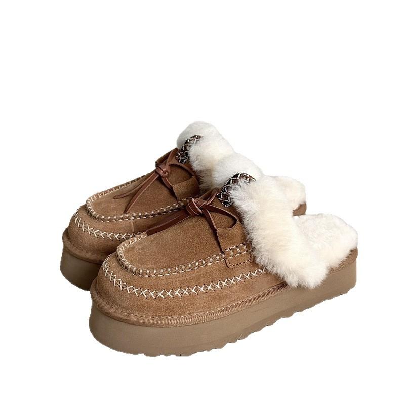 Mao Mao Slippers Women Wear Alpine Ethnic Style Lazy People Pedal Thickened Thermal Cotton Slippers Henan Sangpo Village