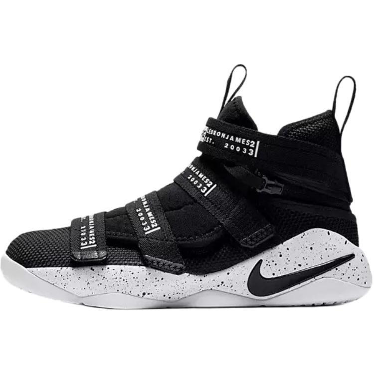 Nike Zoom Soldier 11 Slip Resistant Cushioning High top Basketball Shoes Black White Unisex AJ6985-002