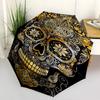 1pc   Skull Umbrella Portable Folding Umbrella Iron Frame Hole Bone Structure Outdoor Home Umbrella