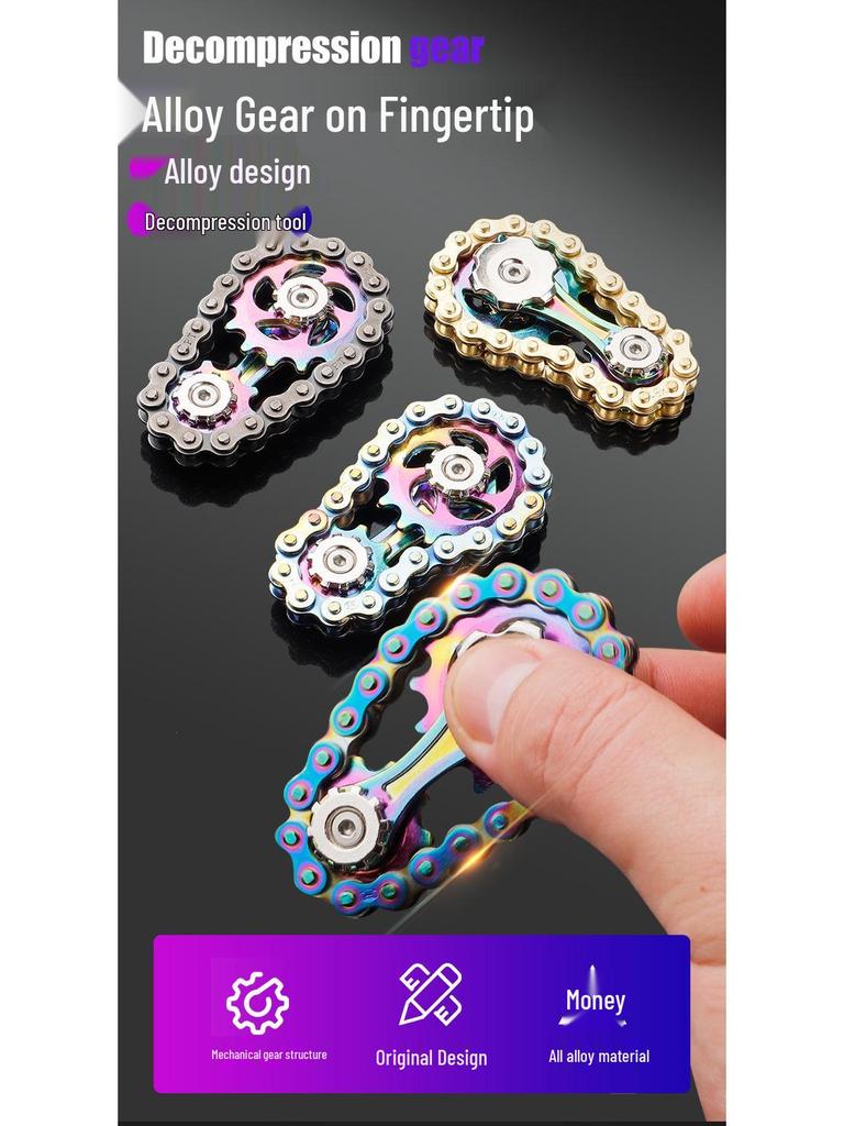 Cross-Border Alloy Gear Fidget Spinner: Adult Decompression Toy