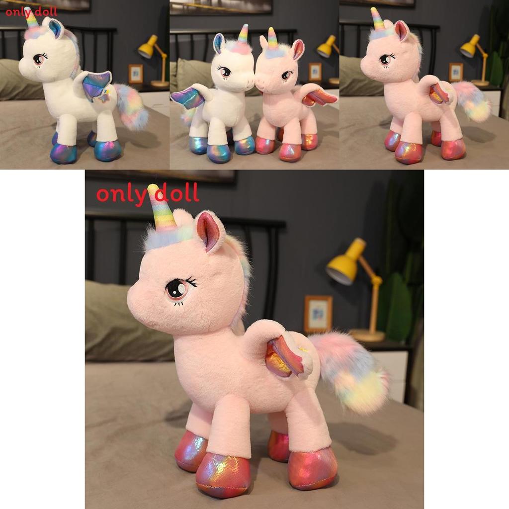 Rainbow Pegasus Unicorn Plush Toy With Pillow For Girls Kids Room Decor