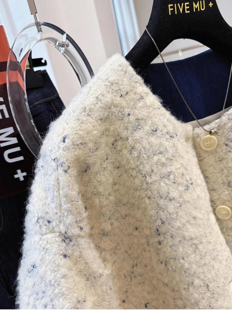 Korean Style Medium Thickness Round-Neck Woolen Coat for Women (2025 Winter Collection)