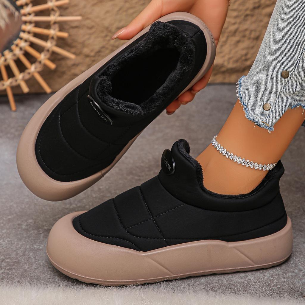 Fashion Casual Thick Bottom Waterproof Sneakers Women 2025 Winter Warm Short Plush Ankle Boots with Platform Fluffy Non Slip Snow Boots