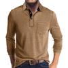 Men's European & American Long Sleeve Polo Shirt - Turn-Down Collar, Autumn/Winter Base Layer