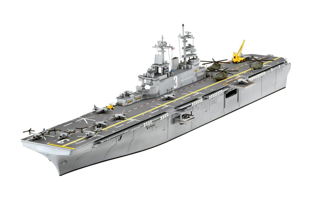 Revell 1/700 Scale US Navy Wasp-class Amphibious Assault Ship Plastic Model Kit 05178, Molded In Color