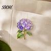 Hydrangea Flower Brooch Pin, Enamel Shape Lapel Polished Edges Backpack Artistic Floral Decorative Badge for Coat Collars Scarves Canvas Bags Colorful