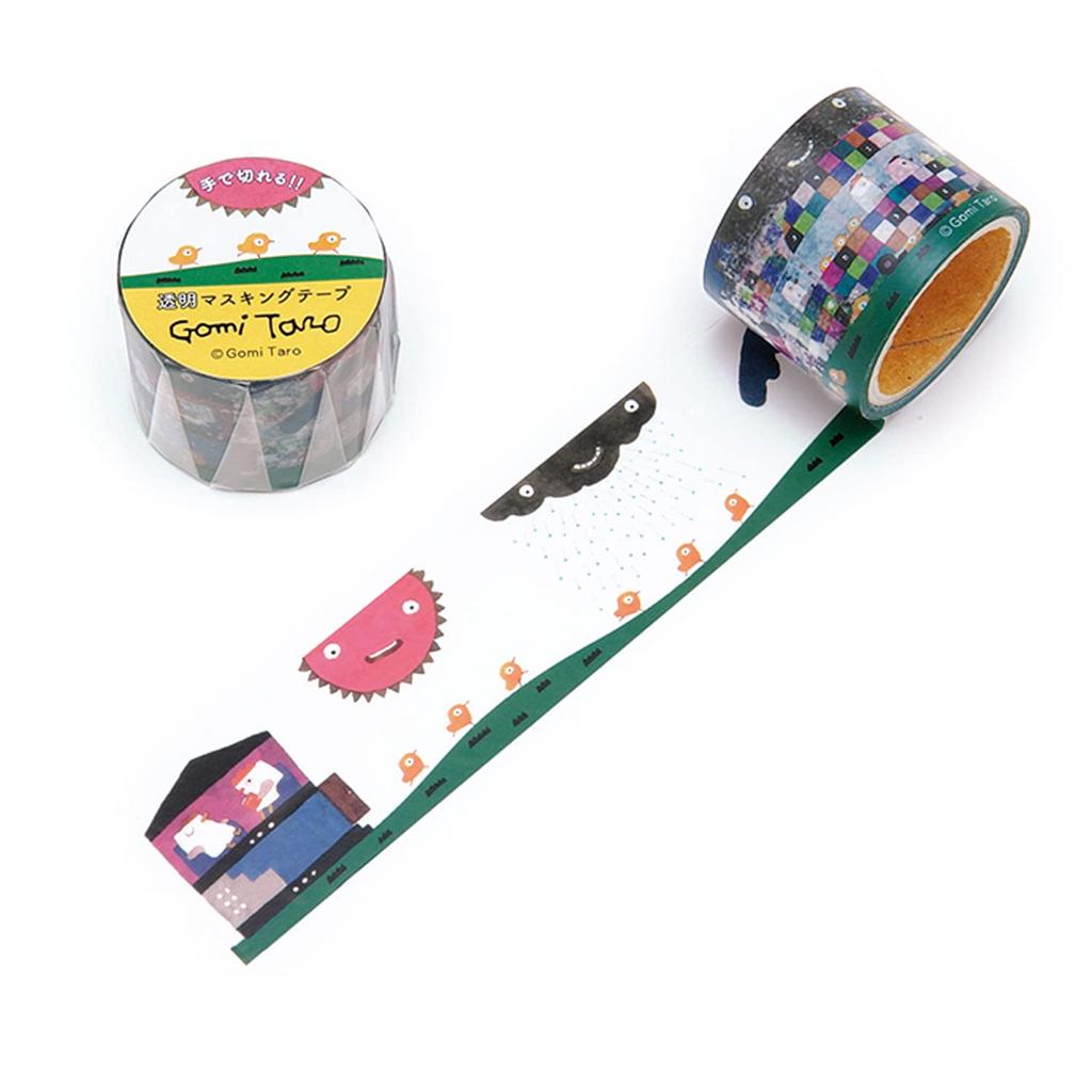 Gakken Stayful Gomi Taro Masking Tape Hiyoko Hanigemasu Transparent Width 30mm Chick House M05057