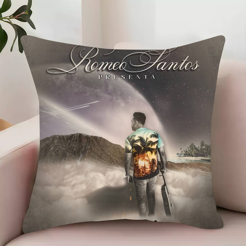 R-Romeo Santos Better Late Than Never  Pillow Case Decor Protective Covers Comfortable soft for Sofa Living Room Home office 12x12Inch