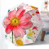 1pc Flower Artwork Automatic Folding Umbrella - Compact 8-Rib Design, Durable Plastic & Iron, Festive Gift, Compact Umbrellan031