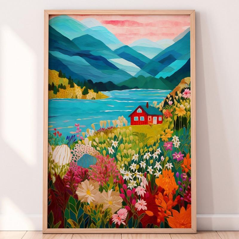 

Абстрактное горное произведение искусства Красочное настенное искусство Холст Живопись Гостиная Принт Пейзаж Флоральное искусство Постер и Принты Домашний декор 21cm×30cm NoFrame