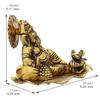 Golden Resting Ganesha with Mushak Metal Decorative Showpiece