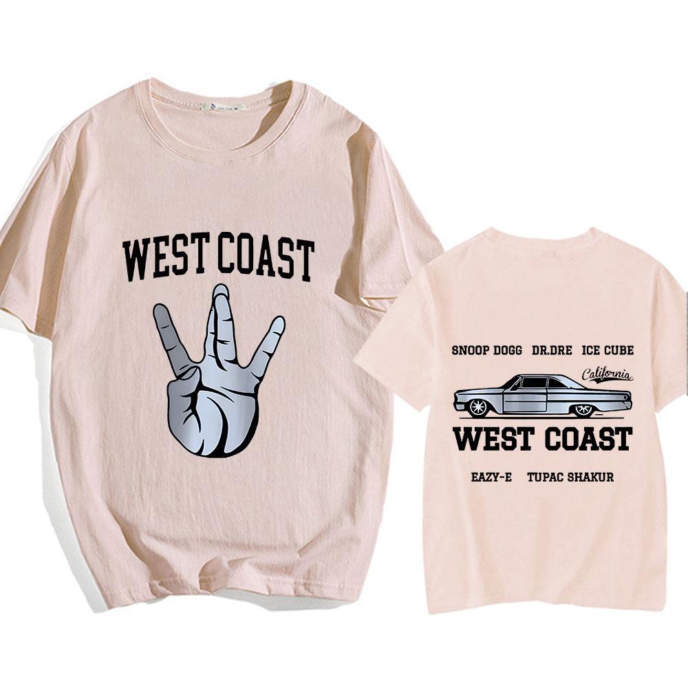 Back Printing West Coast T Shirt Short Sleeve High Quality Cotton Tee-shirt Funko Pop Harajuku Tshirt Ropa Hombre O-neck Clothes