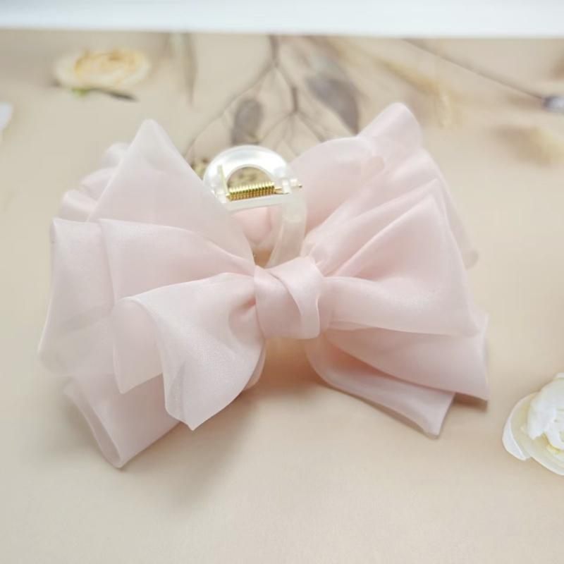 Große Schmetterlingsschleife Haarklammer Schickes Haaraccessoire für High-End-Stil Frühling/Sommer Organza Klammer Atemberaubende Haifischklammer