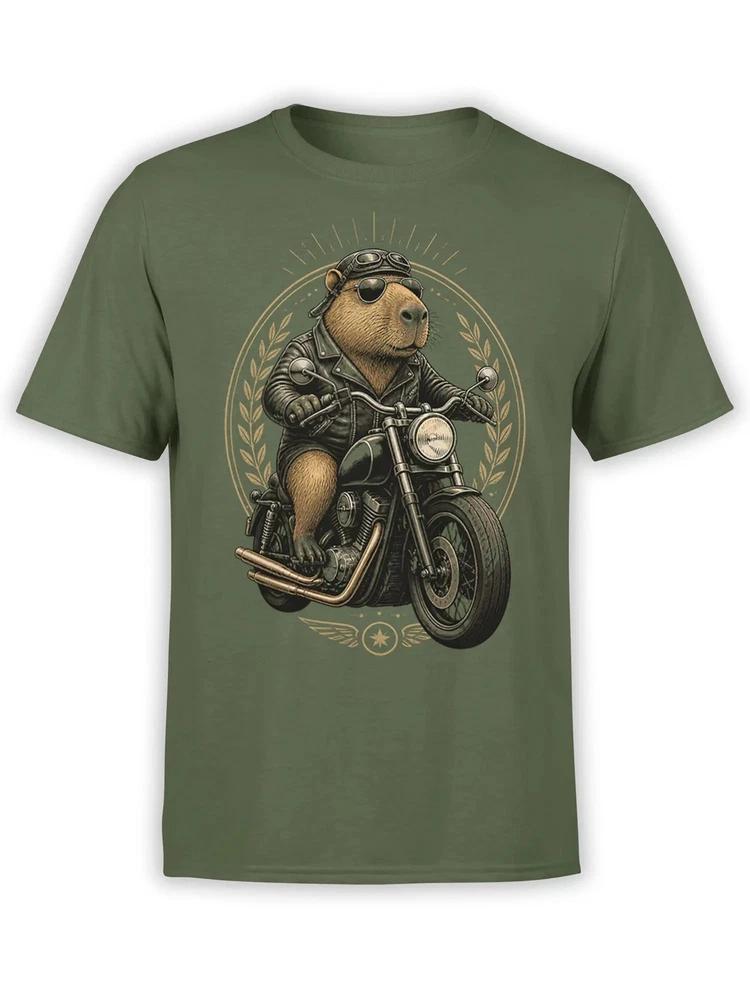 Biker Capybara Tshirt Unisex S