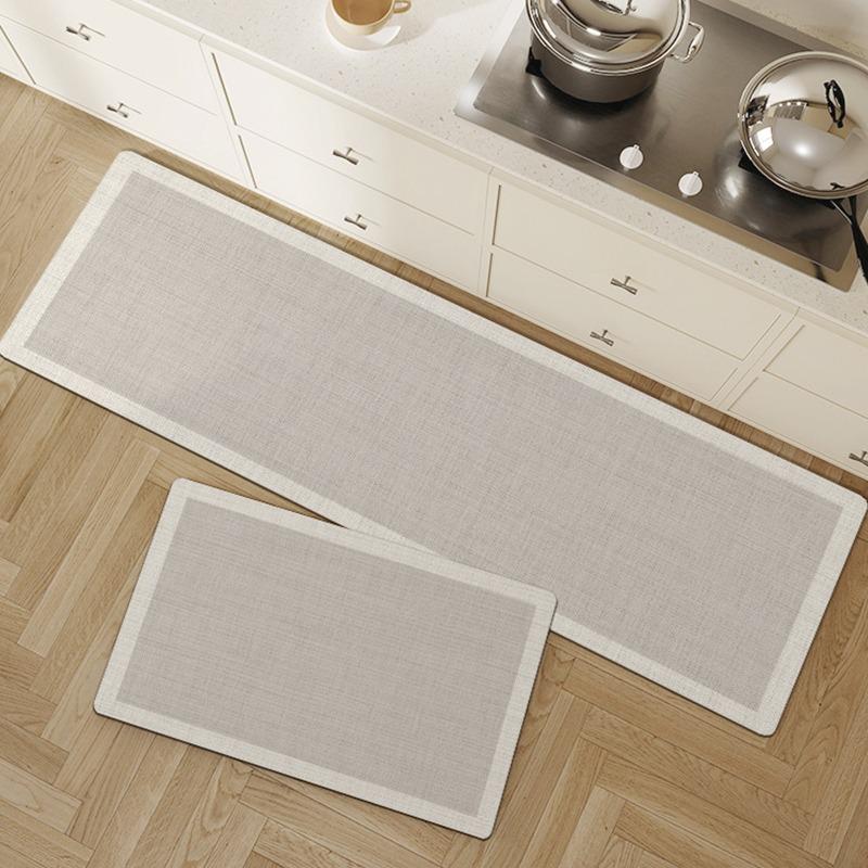 Rug For Kitchen Floor Mat Pvc Waterproof Leather Foot Mats Oil-Proof Non-Slip Long Carpet Simple Lines Home Decoration Rugs