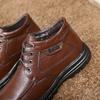 Men Winter Boots Business Genuine Leather Ankle High-top Cotton Snow Boots With Full Fur lining for father fgb78
