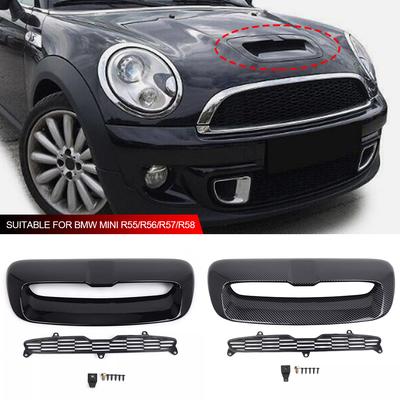 2PCS Car Engine Air Outlet Cover Trim Front Engine Hood Vent Trim Perfect Match Glossy Black for Cooper S R56 R55 R57 R58 R59