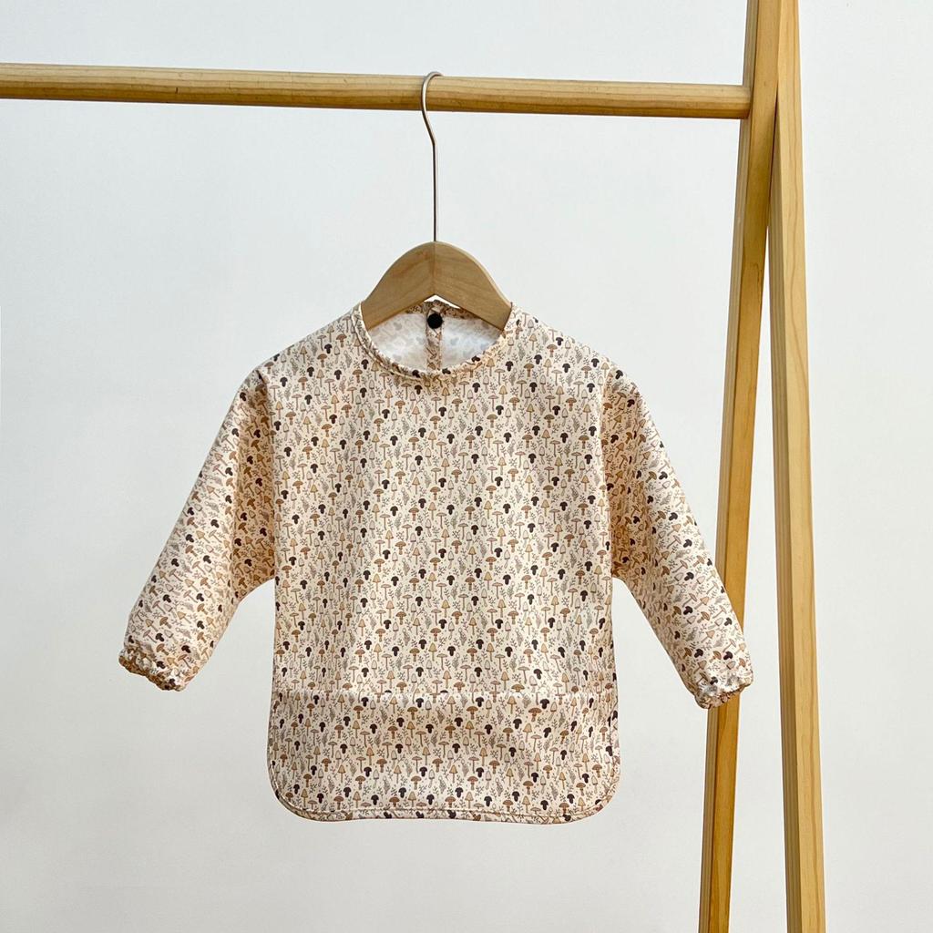 Reversible Waterproof Baby Smock & Bib - Denmark Painting Apron & Food Catcher Coverall