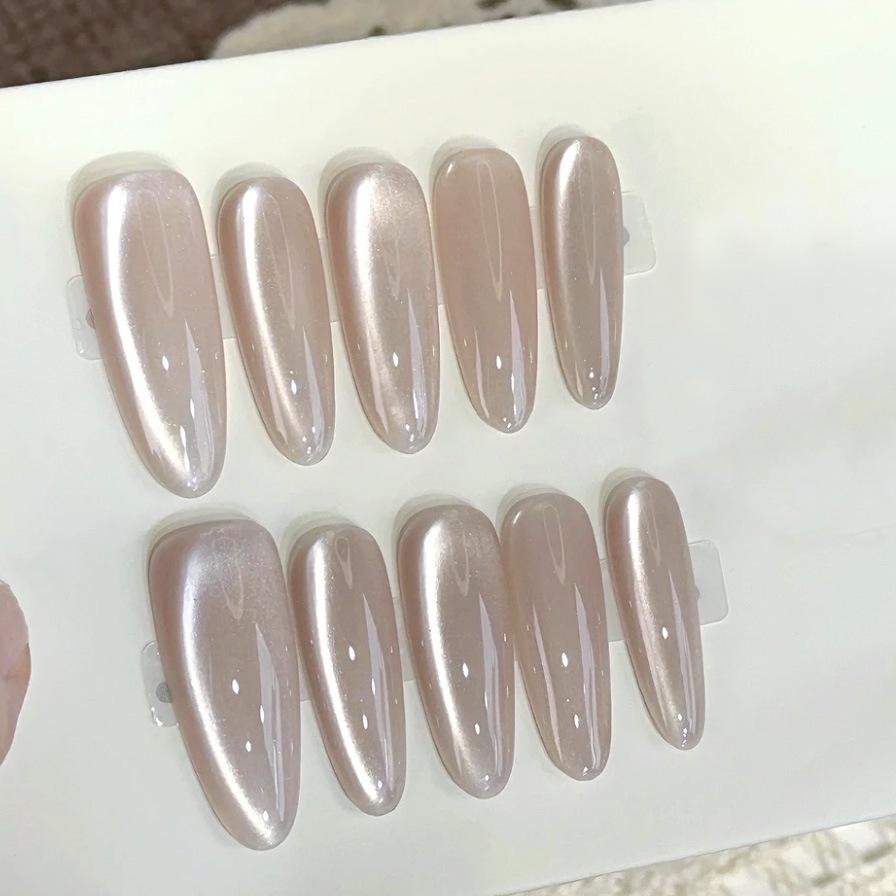 Sky Mirror Cat Eye Nude Nail Stickers: Elegant, Simple, Long-Lasting Wear