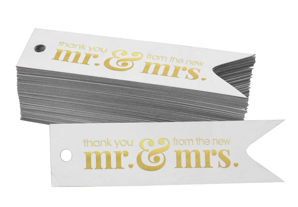 Inkdotpot Pack Of 100 Thank You From The New Wedding Favor Paper Tags Craft Real Gold Foil Hang