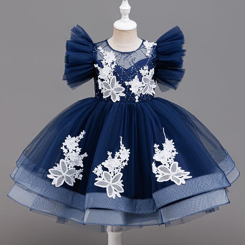 Girls' Mesh Princess Dress - Puffy Gown for Weddings, Holidays, Parties, Performances & Children's Day Gift.