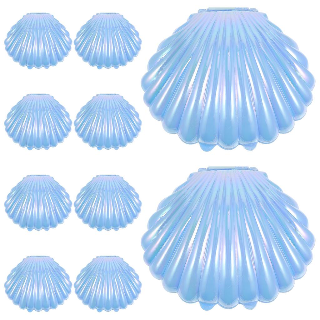 10pcs Plastic Shell Candy Boxes Biscuit Treats Holder MakeUp Jewelry Storage Boxes Baby Shower Wedding Birthday Party Favor