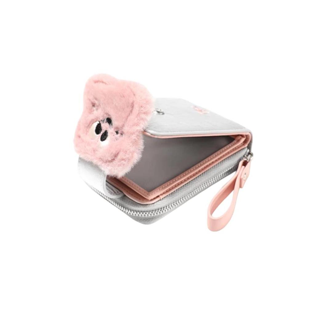 Toutou Wallet, Women's Key Pouch, Card Holder, Multi-Slot, Coin Purse, Silver