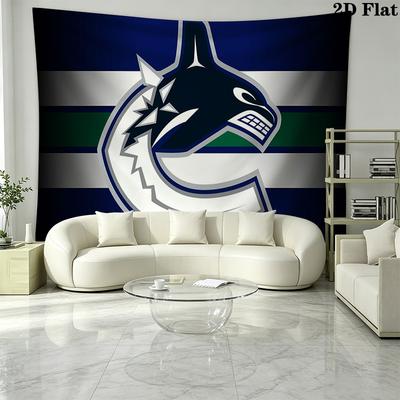 Vancouver Canucks Wall Tapestry Aesthetic Wall Hanging Printed Fabric Blanket Decorative Tapestries for Bedroom Living Room Home Decor