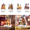 Lighted Up Christmas Village House Gift Decors LED Lighted Christmas Village for Home Indoor Outdoor Bookshelf Office Cabinet