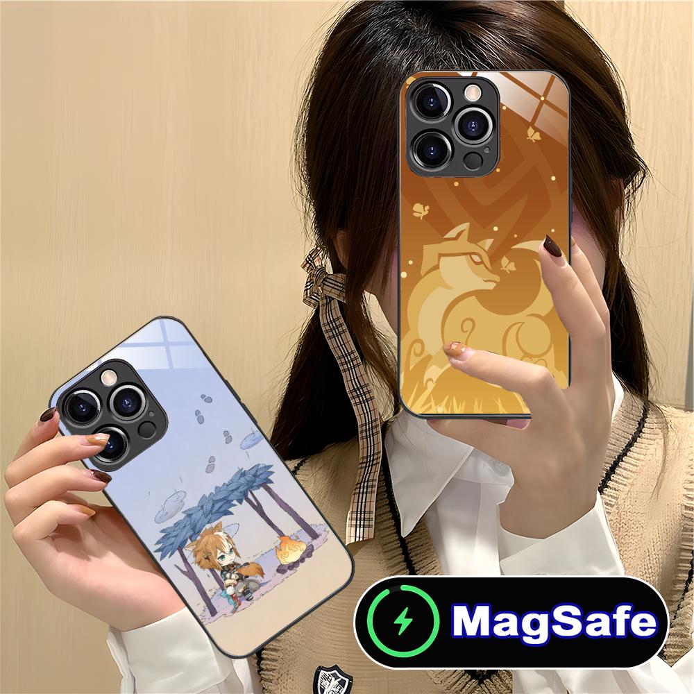 Game GI Gorou Mobile Phone Case for iPhone 17 16 15 14 13 12 11 Air Pro Max Plus Mini MagSafe Glass Colorful Cover Pretty Cover