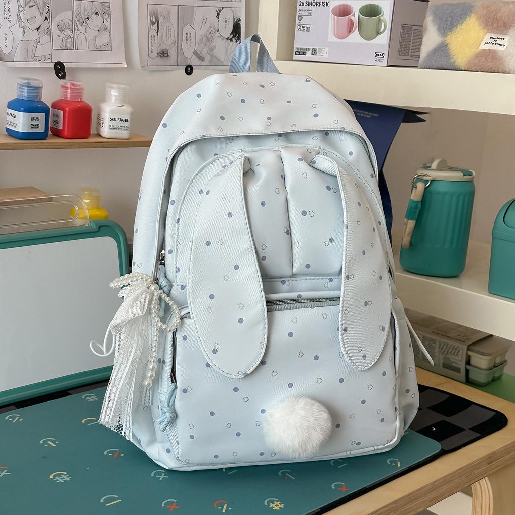 Schoolbag New Polka Dot Japanese ins Versatile Travel Backpack for Primary School Students Lightweight High Value Backpack Large Capacity School Bag