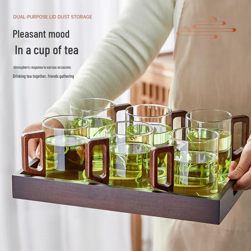 High Borosilicate Glass Tea Cup Set with Handles