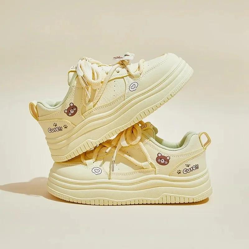 2026 Spring New Style Korean INS Women's Student Thick Bottomed Casual Street Shoes Nylon Upper Rubber Sole Adult Size-3cm