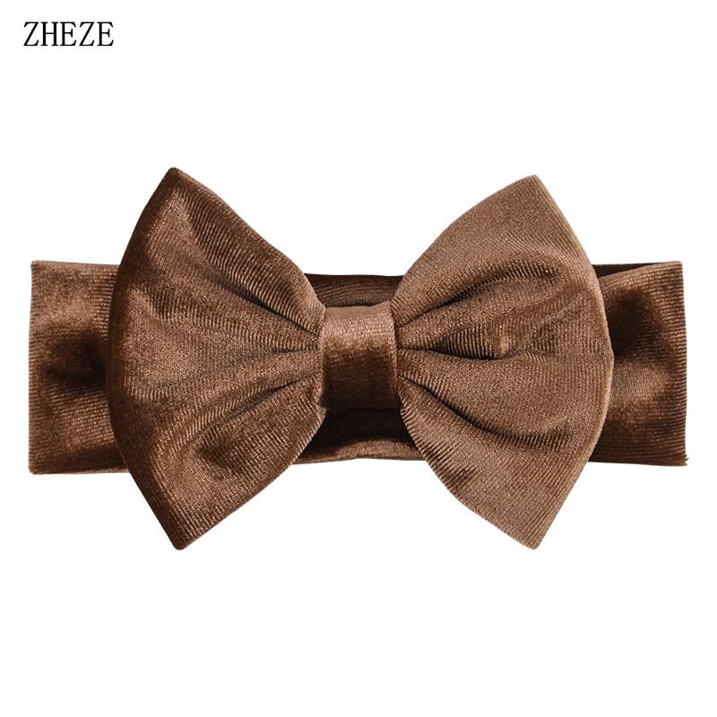 Baby Soft 5" Hair Bow Headband Kids Girls Velvet Headwrap Turband Toddler Photo Pro DIY Hair Accessories