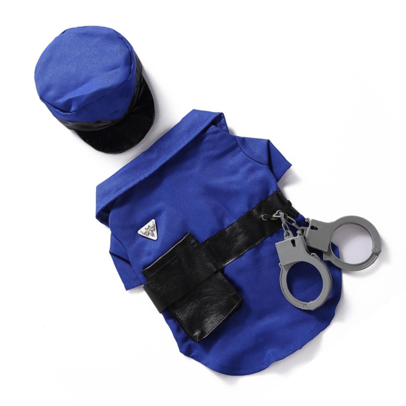 

Косплей-наряд для собаки Дышащий Модный Забавный костюм для щенка для Тедди на Рождество Хэллоуин Вечеринку Синий Полицейский S S