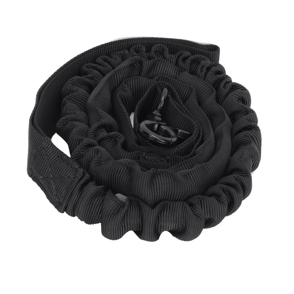 Taktyczny nylonowy treningowy elastyczny smycz dla psa do chodzenia, kempingu czarny