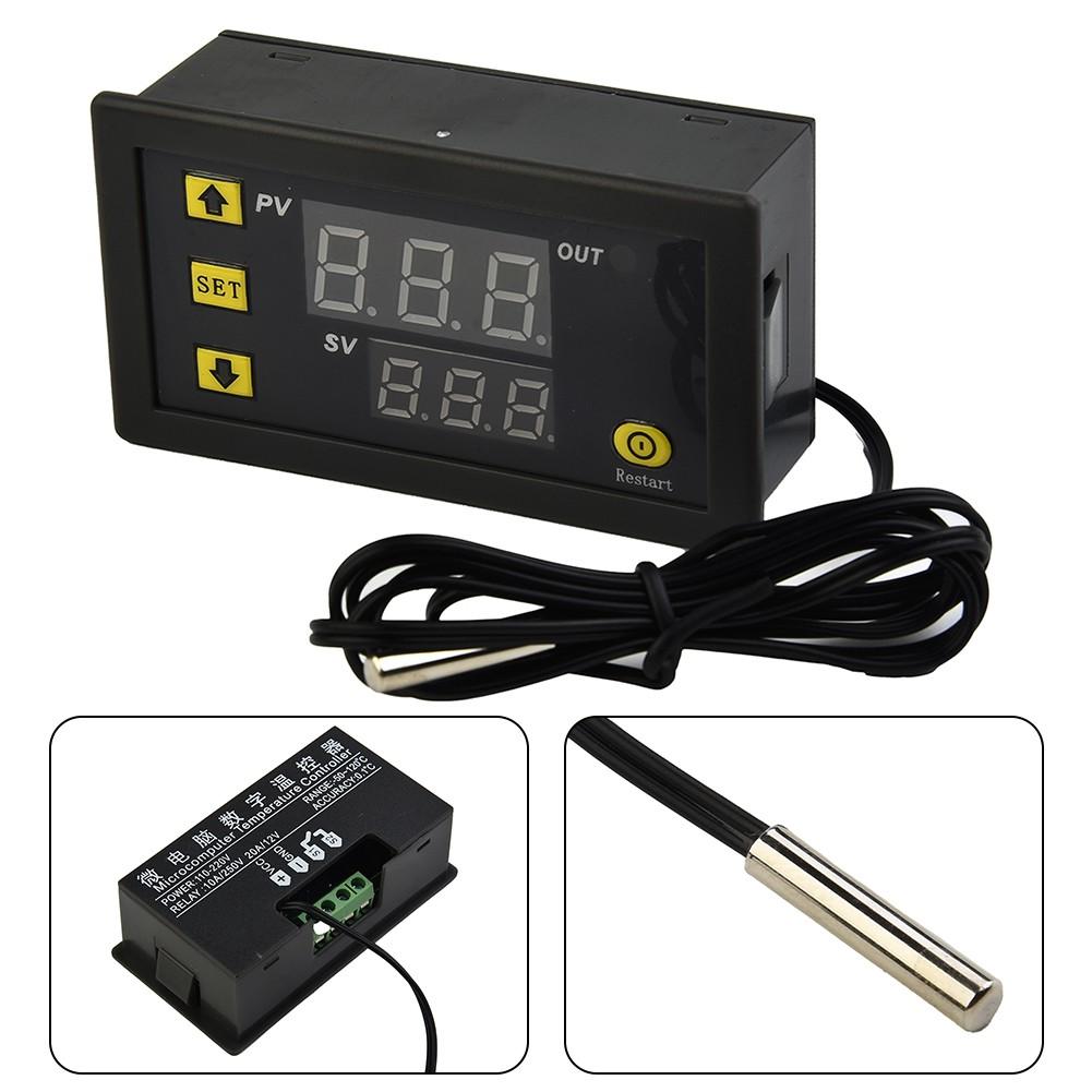 

1pc Temperature Controller 20A LED Thermostats Thermometer Sensor Relay 110V-220V